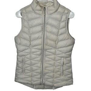 Tangerine White Zip Up Puffer Vest Front Pockets Women's Size Medium